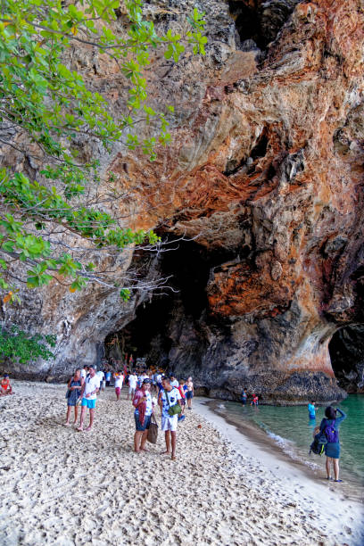 Entrence of Princess Cave - Phallus symbols - Phra Nang Cave Shrine Entrence of Princess Cave, Phallus symbols - Phra Nang Cave Shrine dedicated to a princess goddess named Phra Nang. Phra Nang Beach, Krabi Province, Thailand - 25th of January 2020 entrence stock pictures, royalty-free photos & images