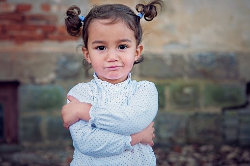 Portrait of angry little girl