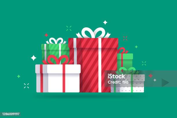 Holiday And Christmas Gifts - Arte vetorial de stock e mais imagens de Prenda - Prenda, Natal, Prenda de Natal