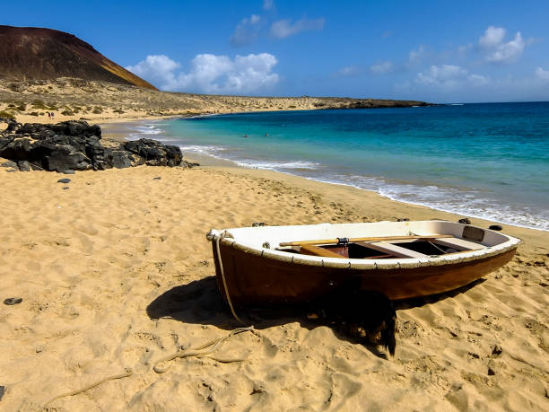 landscape in tropical volcanic canary islands spain - alb imagens e fotografias de stock