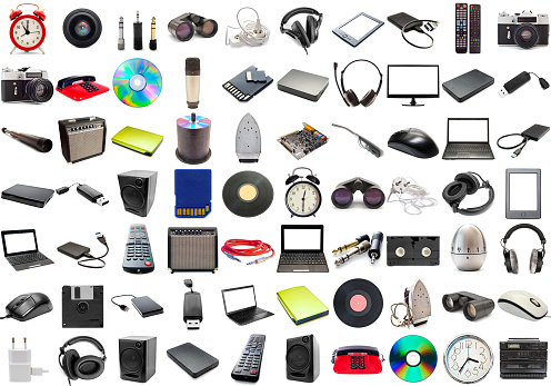 technology collection isolated on a white background