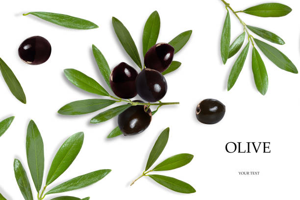 istock black olives and olive leaves on a white background 1286015177