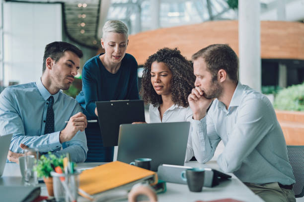 istock Company management on a meeting 1286015861