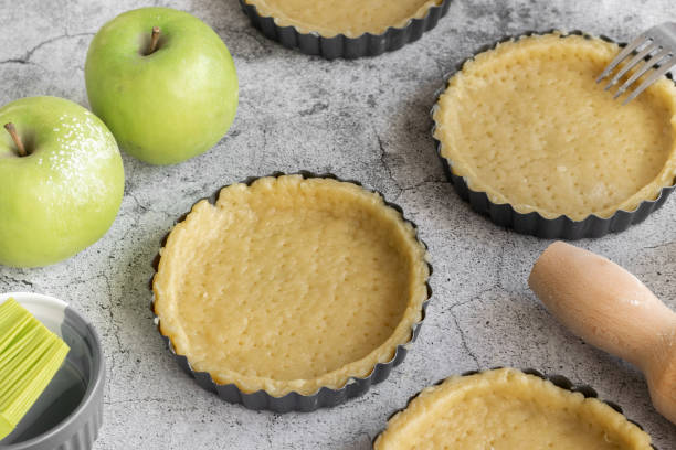 istock Short crust pastry for apple pies, cooking concept 1286018350