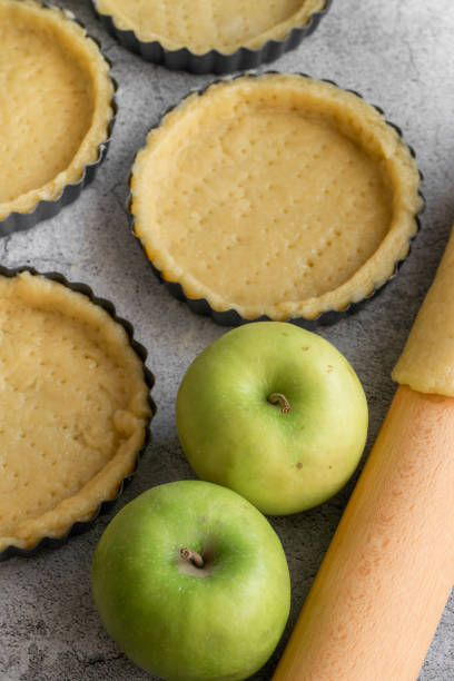 istock Short crust pastry for apple pies, cooking concept 1286018354