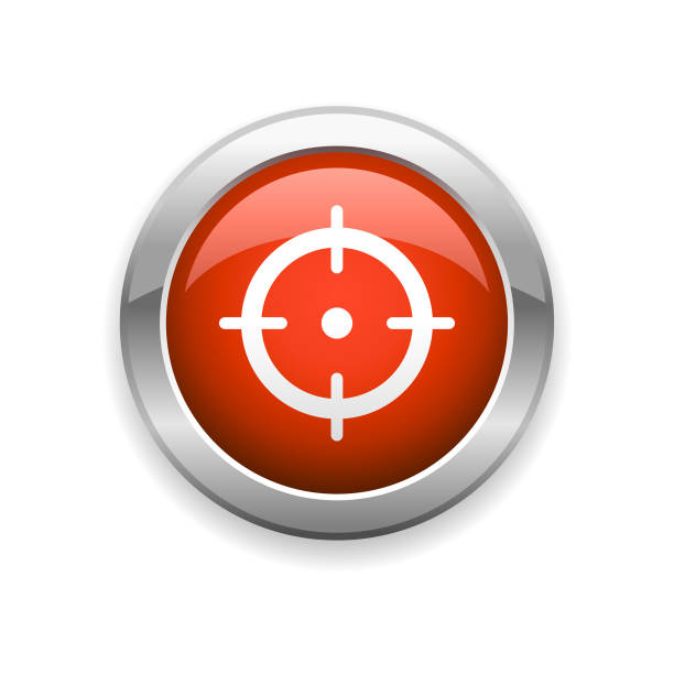 ikona docelowa i celownikowa - crosshair gun rifle sight aiming stock illustrations
