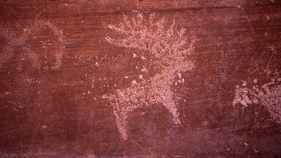Alien inspired Petroglyph at Capitol Reef National Park, USA.