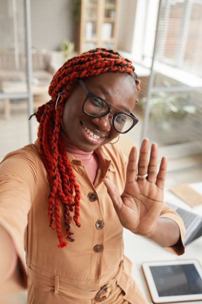 Contemporary African Woman Taking Selfie