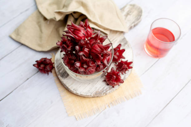 istock Roselle, freshly picked to make tea or jam and jelly. 1286024889