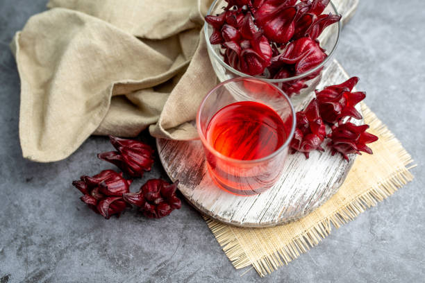 istock Roselle, freshly picked to make tea or jam and jelly. 1286024900