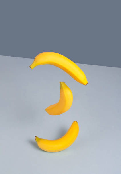 Yellow bananas on a blue background. Minimalistic concept in isometric style