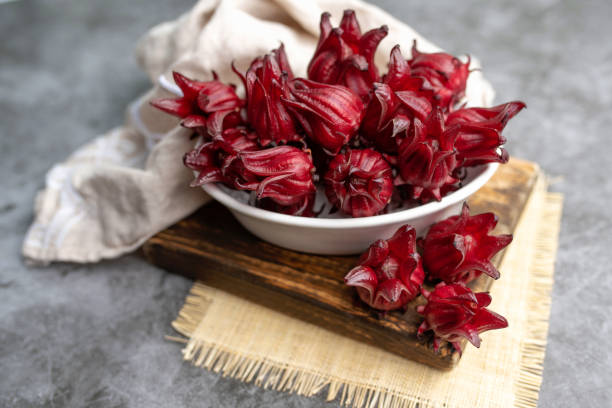 istock Roselle, freshly picked to make tea or jam and jelly. 1286025153
