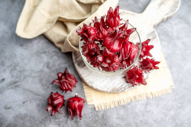 istock Roselle, freshly picked to make tea or jam and jelly. 1286025340