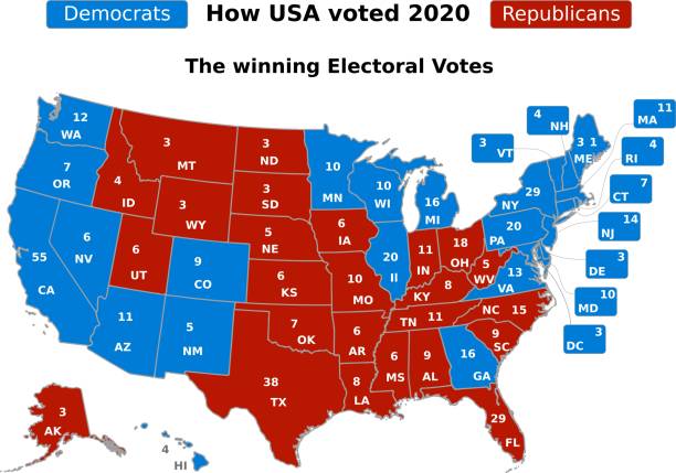 istock This is how USA voted in the 2020 presidential election showing the electoral votes for each state going to the republicans (red) or 