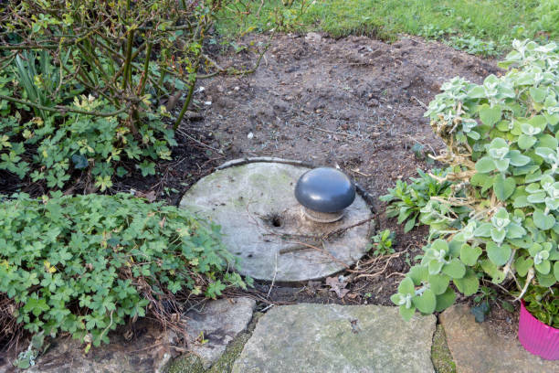 istock Plate and ventilation of a septic tank 1286029560