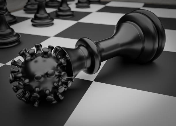 istock Vacuum against Coronavirus. Chess concept. 3d rendering.3d illustration 1286029597