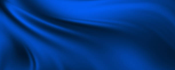 abstract of soft blue silk background - satin blue dark textile imagens e fotografias de stock