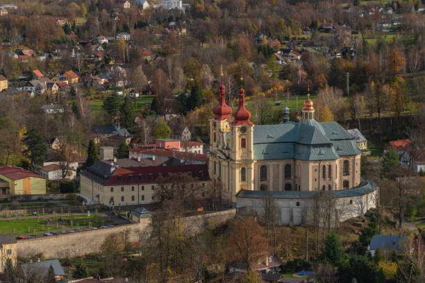 istock View point over Hejnice town in Jizerske mountains in sunny autumn day 1286037352
