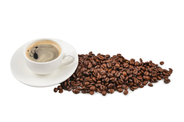 istock Cup of coffee and coffee beans. 1286039573