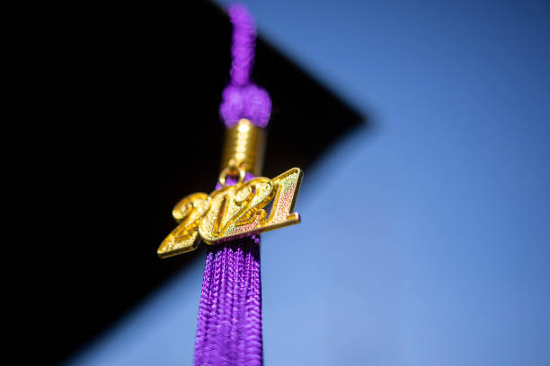 3D collection of colorful high quality graduation caps  isolated on white background