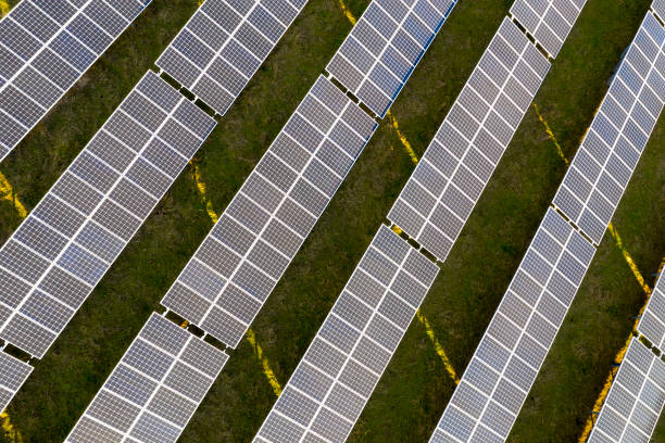 istock Renewable Energy - Solar Panels from Above 1286045292