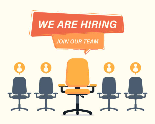 We are hiring concept with empty chairs illustration Staffing & recruiting business concept hiring stock illustrations