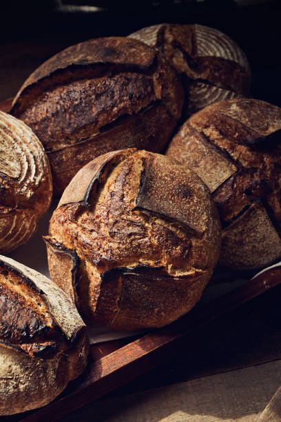 istock Freshly bake sourdough country bread 1286053042