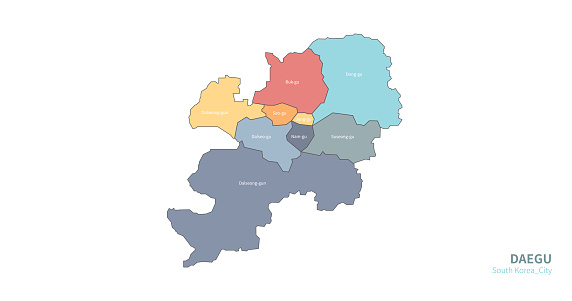 Daegu Map.pdf Daegu Map South Korea Division Vector Map Stock Illustration - Download ...