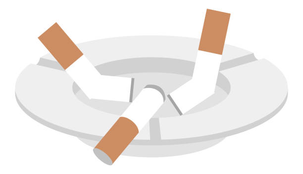 Asbak Dan Puntung Rokok Ilustrasi Stok - Unduh Gambar Sekarang - Abu, Abu-abu, Asap - Struktur fisik - iStock