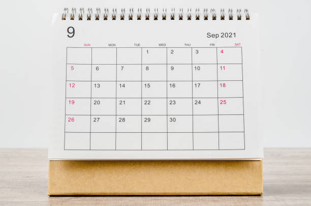 September 2021 Calendar desk for organizer to plan and reminder