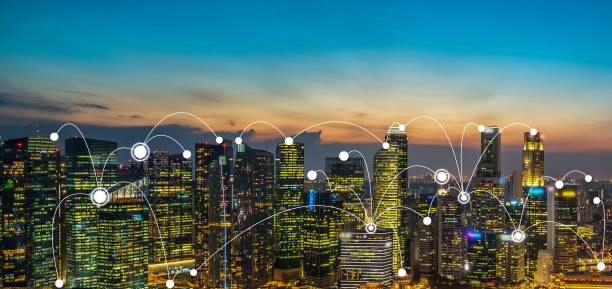 istock Advanced communication and global internet network connection in smart city 1286064570