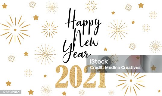 istock Happy New Year 2021 Background. Template for Christmas flyers, greeting cards, brochures. 1286069821