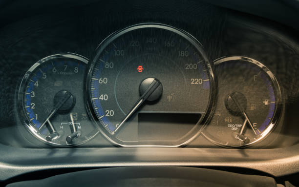 istock Car Dashboard and Door Open Signal in Vintage Tone 1286070829