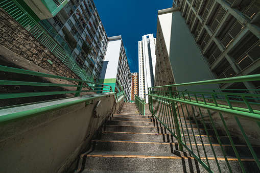 Sai Wan Estate, Public Apartment Building Detail in Hong Kong