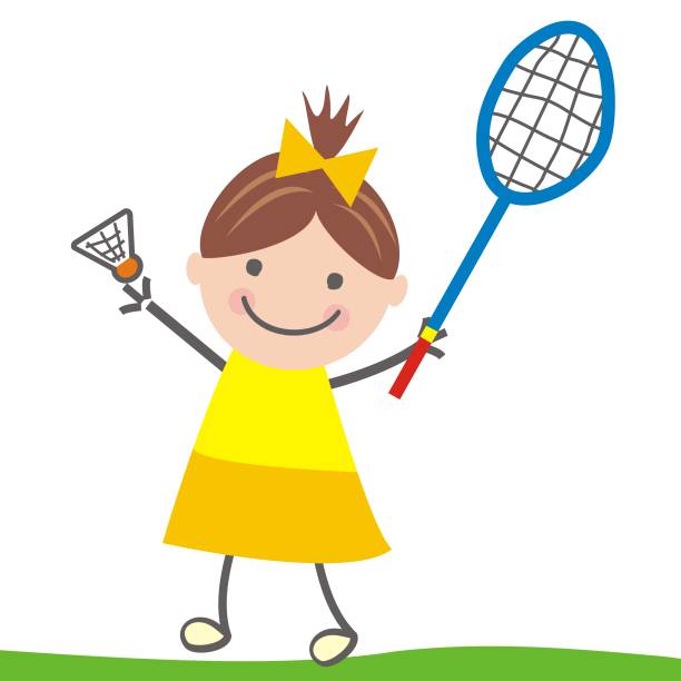 Girl And Badminton Smile Vector Illustration Stock Illustration - Download  Image Now - Art, Badminton - Sport, Cartoon - iStock