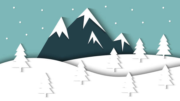 istock landscape of winter season background vector with paper cut style illustration 1286081641
