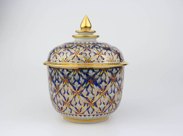 istock Thai traditional porcelain with lid called Benjarong 1286084791