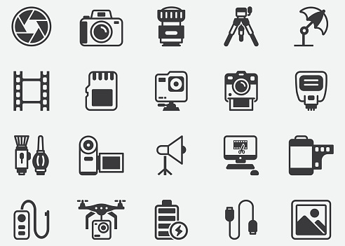 Photography ,Film , Shutter ,Accessory ,Video Edit, Film Industry Pixel Perfect Icons