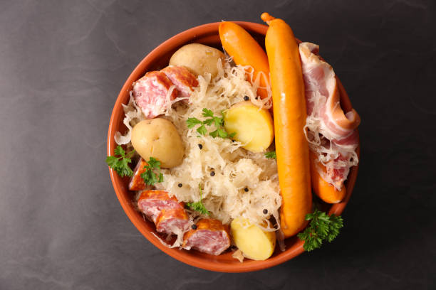 istock sauerkraut- cabbage with potato and meats 1286088277