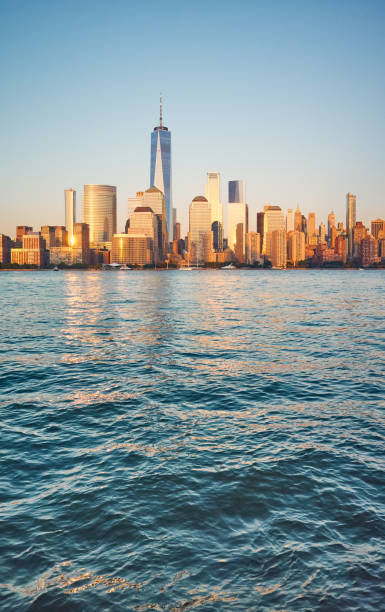 istock Manhattan waterfront at sunset seen from Jersey City, USA. 1286089505
