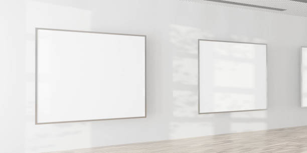 istock art gallery wall with empty picture frames and copy space to add your content 3d rendering illustration 1286093889