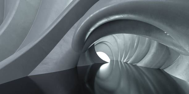 istock Abstract dark futuristic architecture tunnel background 3d render illustration 1286093941