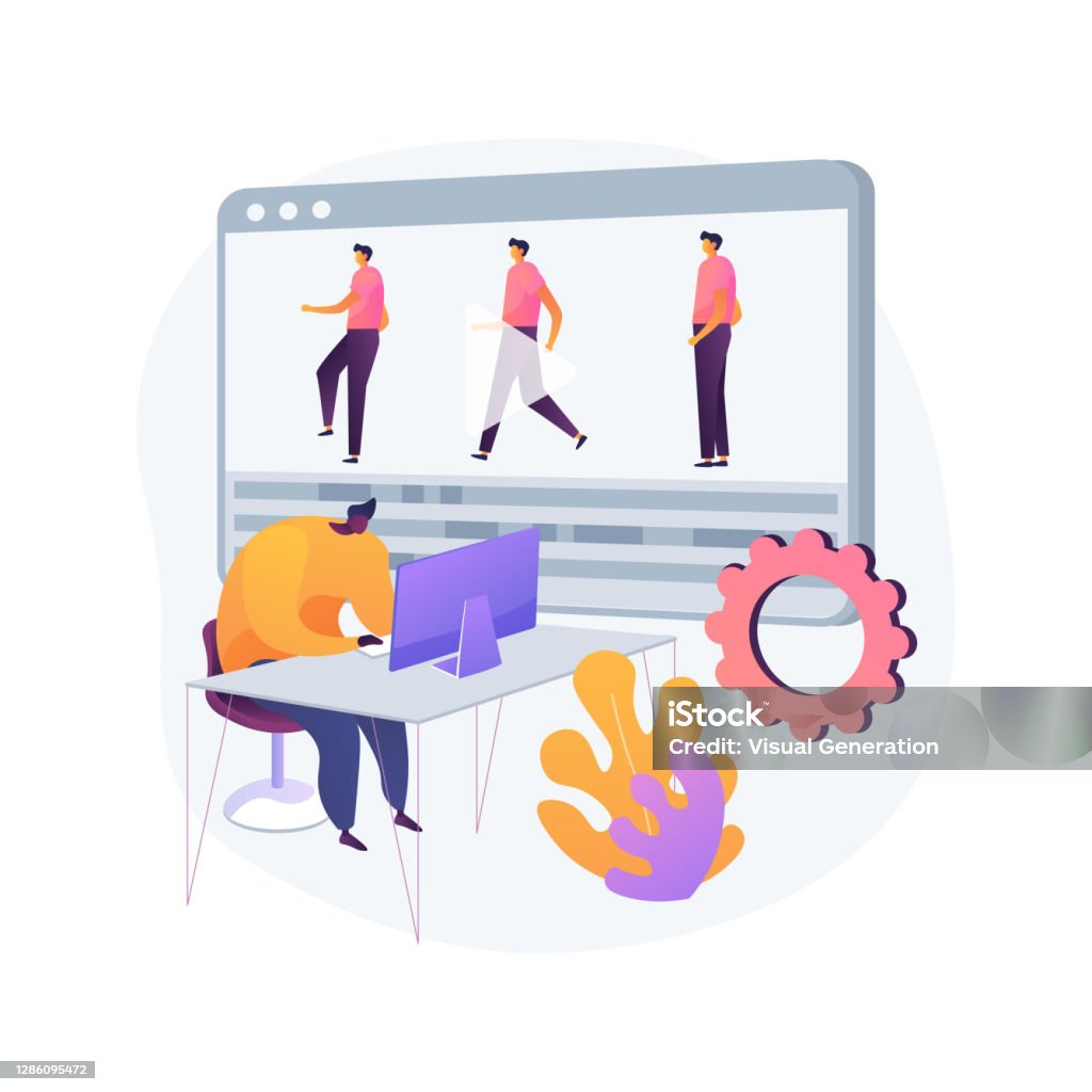 Computer Animation Abstract Concept Vector Illustration Stock Illustration  - Download Image Now - iStock