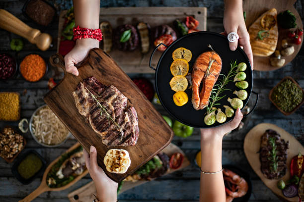 istock Different kinds of grilled meat on the table at the restaurant. 1286095552