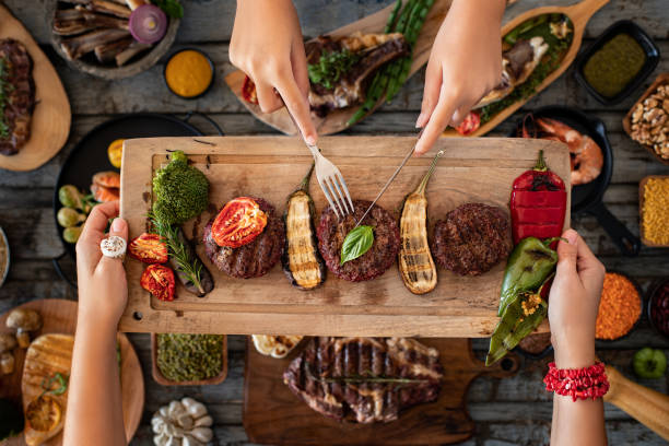 istock Different kinds of grilled meat on the table at the restaurant. 1286095787