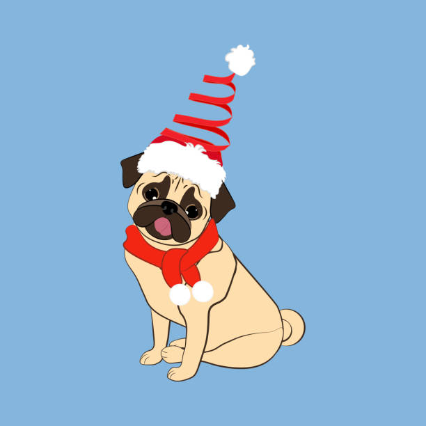 istock Pug dog in christmas costume vector illustration 1286100239