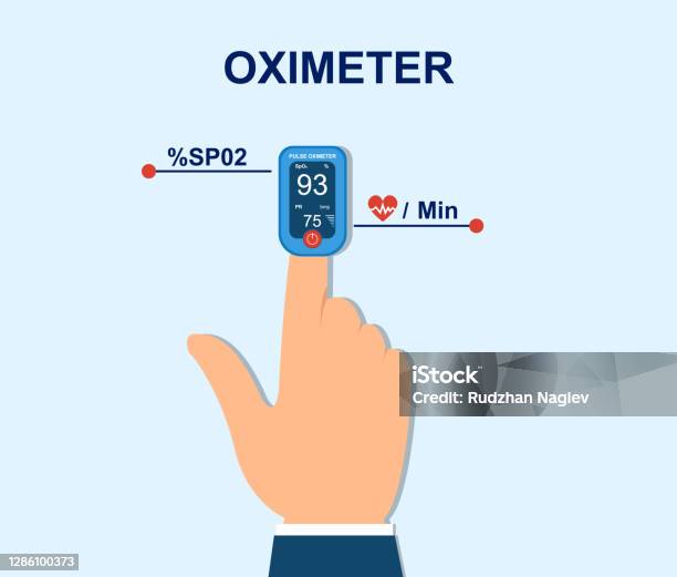 Oxymeter Vector Oximeter On Finger Vector Illustration Stock Illustration - Download ...