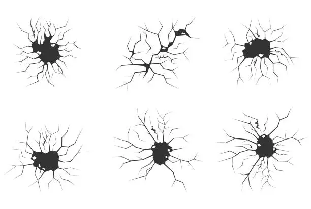 Vector illustration of Crack vector set