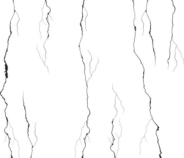 Wall crack vector set Wall crack vector set cracked stock illustrations