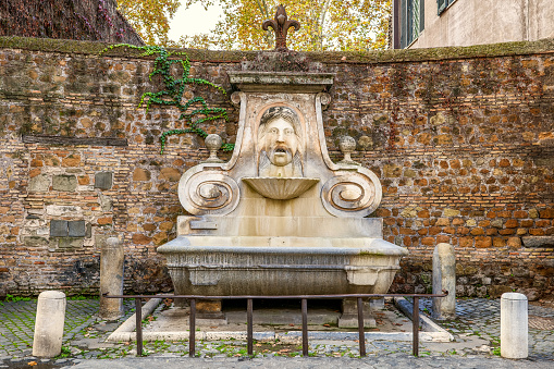 Milan, Italy - January 15, 2022: Milan, Lombardy, Italy: Four Seasons fountain at the Citylife park